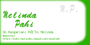 melinda pahi business card